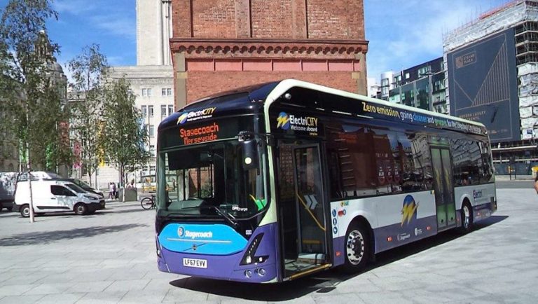 Merseytravel and Stagecoach trial charge-on-the-go electric bus