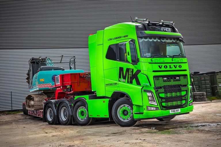 MK Plant Transport goes green with a new flagship Volvo FH16-650 8X4 Heavy Haulage Tractor Unit