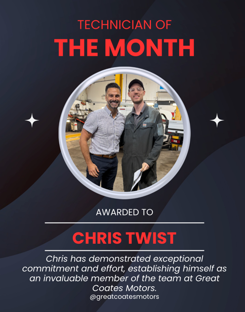 Chris Twist Named Technician of the Month at Great Coates Motors