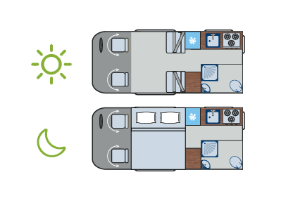 Pulsar Double Bed Layout