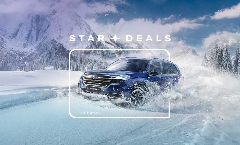 
    Peace of Mind Motoring with 5 Years Warranty &amp; 5 Years Servicing included

    Get boosted 5 year warranty coverage, a 5 year maintenance package and your MOTs covered for 5 years across the entire Subaru range this winter.
    
    Find out more
