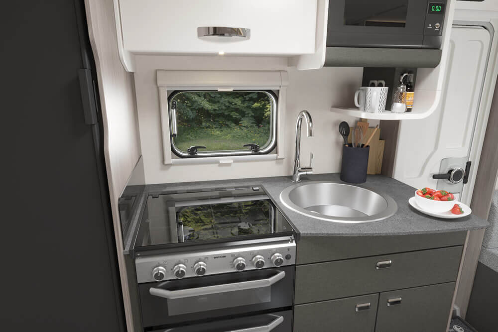 2025 Swift Sprite Grande Body Cooking & Eating Img - Tamar Caravans & Motorhomes