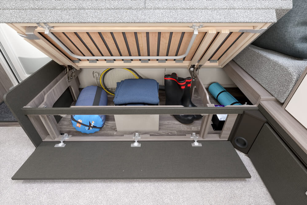 2025 Swift Sprite Grande Body Storage Img - Tamar Caravans & Motorhomes