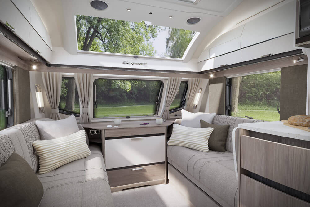 2025 Swift Elegance Grande Living, Relaxing & Sleeping Img - Tamar Caravans & Motorhomes