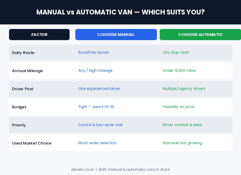Manual Vs Auto - Exeter Diesels