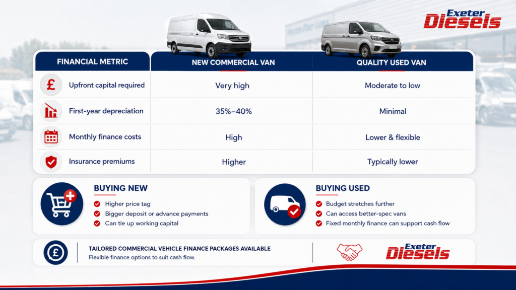 Used Vans Vs New Vans The Honest Comparison Infograph - Exeter Diesels
