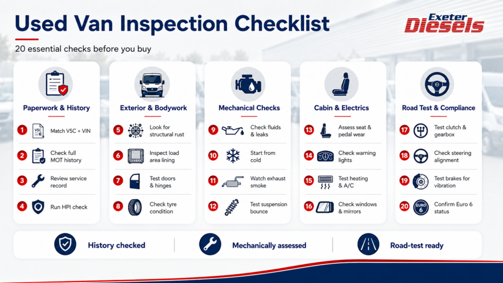What To Check Buying Second Hand Vans Info - Exeter Diesels
