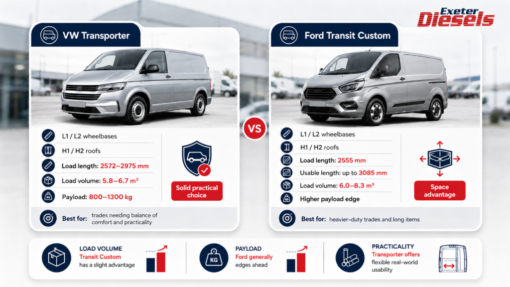 VW Transporter vs Ford Transit - Exeter Diesels