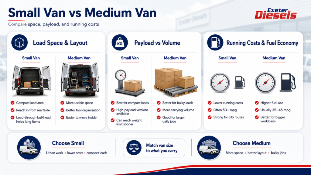Small Van Vs Medium Van Infograph - Exeter Diesels